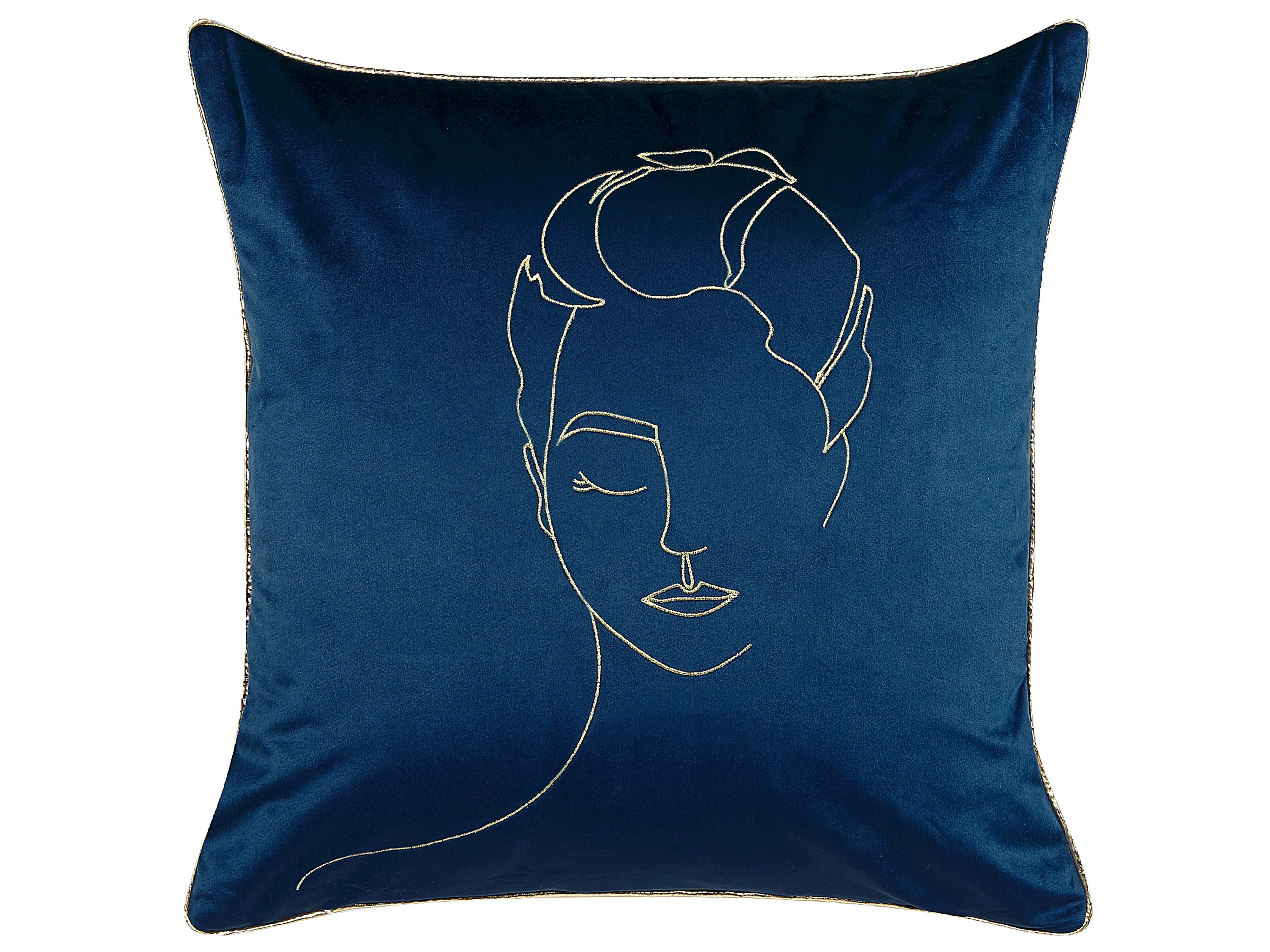 Set van 2 sierkussens CROCUS Fluweel 45 x 45 cm Donkerblauw abstract patroon