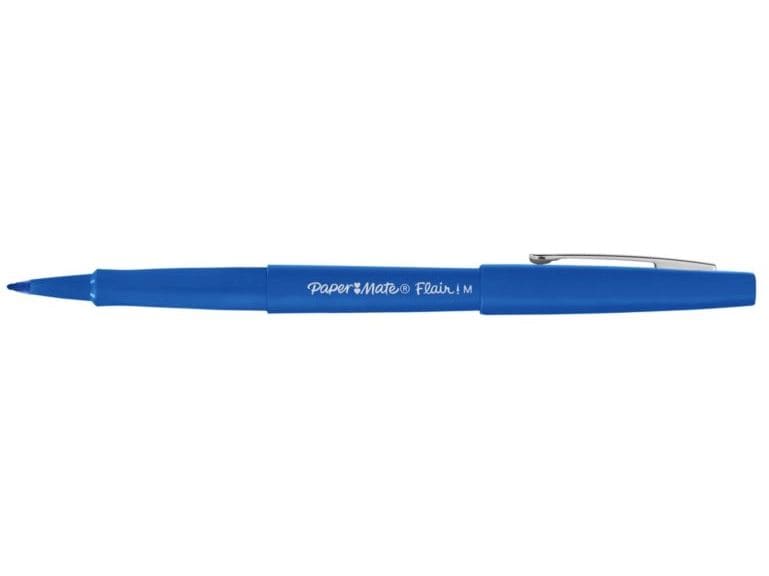 Paper Mate Fineliner Flair Original 0.7 mm, 36 Stück, Blau Wasserbasierter Feinschreiber-Set