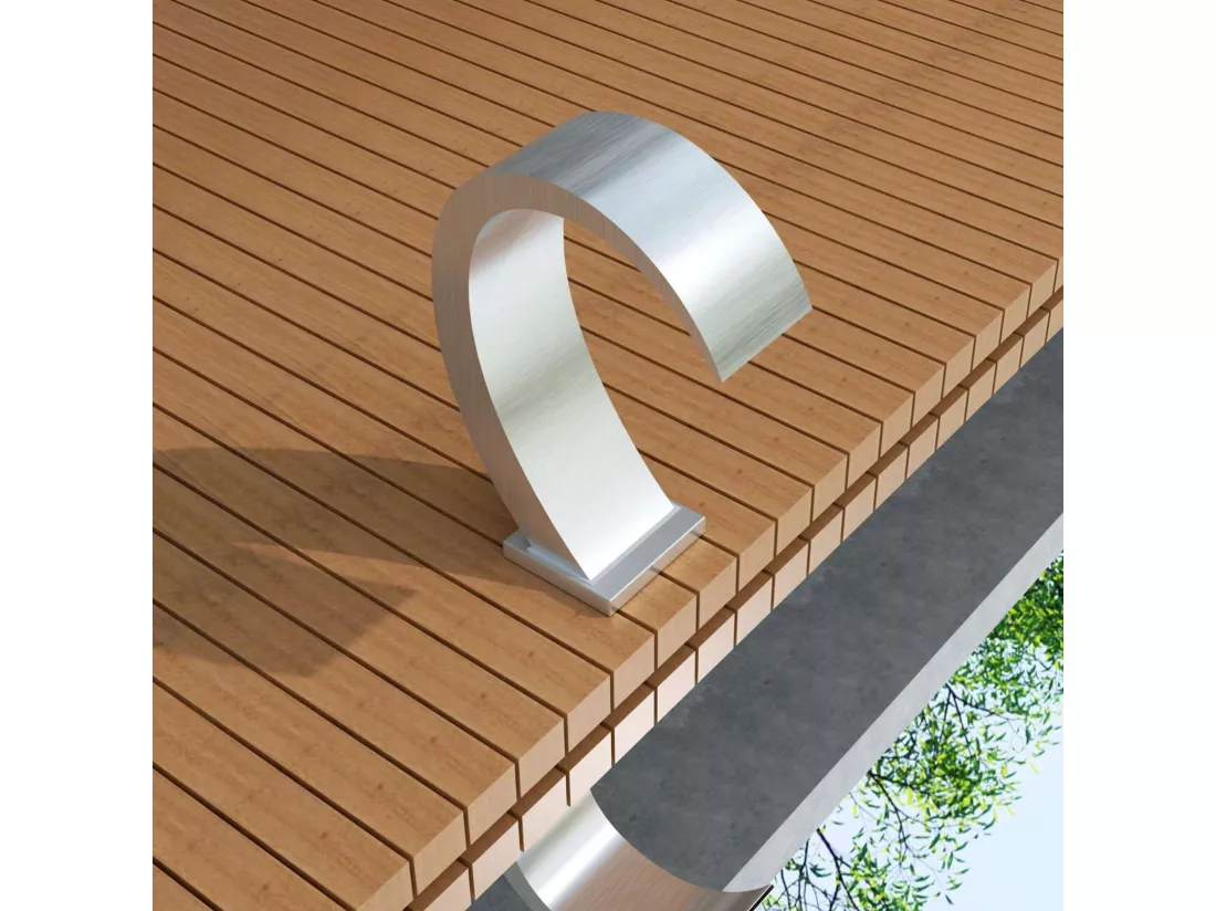 Cascade de piscine Iguazu en Acier Inox.S316 - Corps 60x55mm - H.54cm - Garantie 10 ans - POOL IMEX