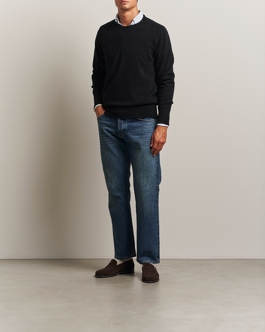 William Lockie Melrose Cashmere Crew Neck Black