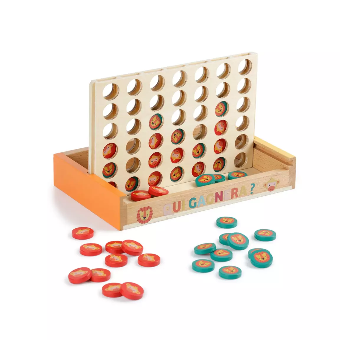 Jeu puissance 4 en bois Multicolore