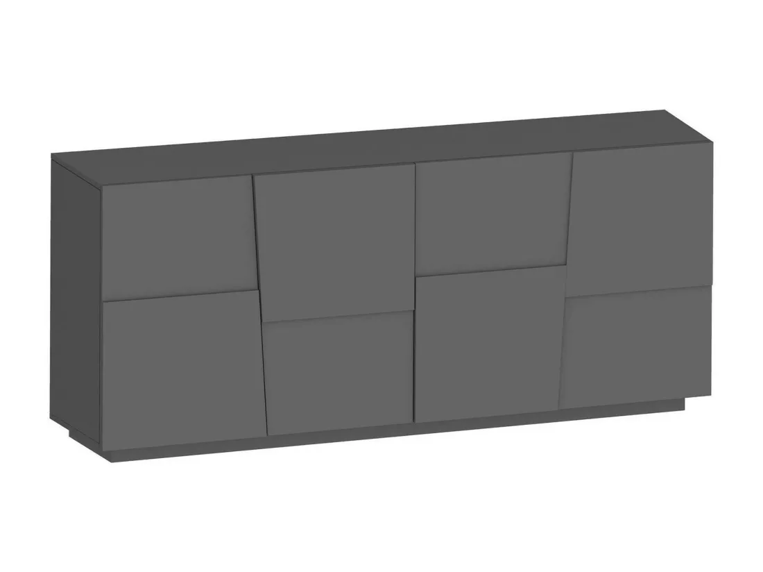 Buffet Yago, Buffet de salon, Buffet de salon moderne avec 4 portes, 200x44h86 cm, Anthracite