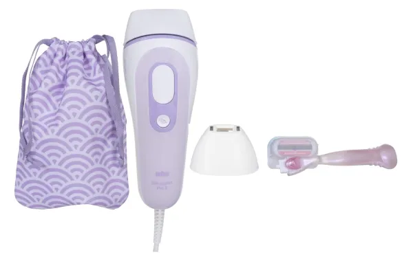Braun Silk-expert Pro 3 PL3132 - Hårfjerningssystem - hvid/lilla - med Venus Divine barbermaskine