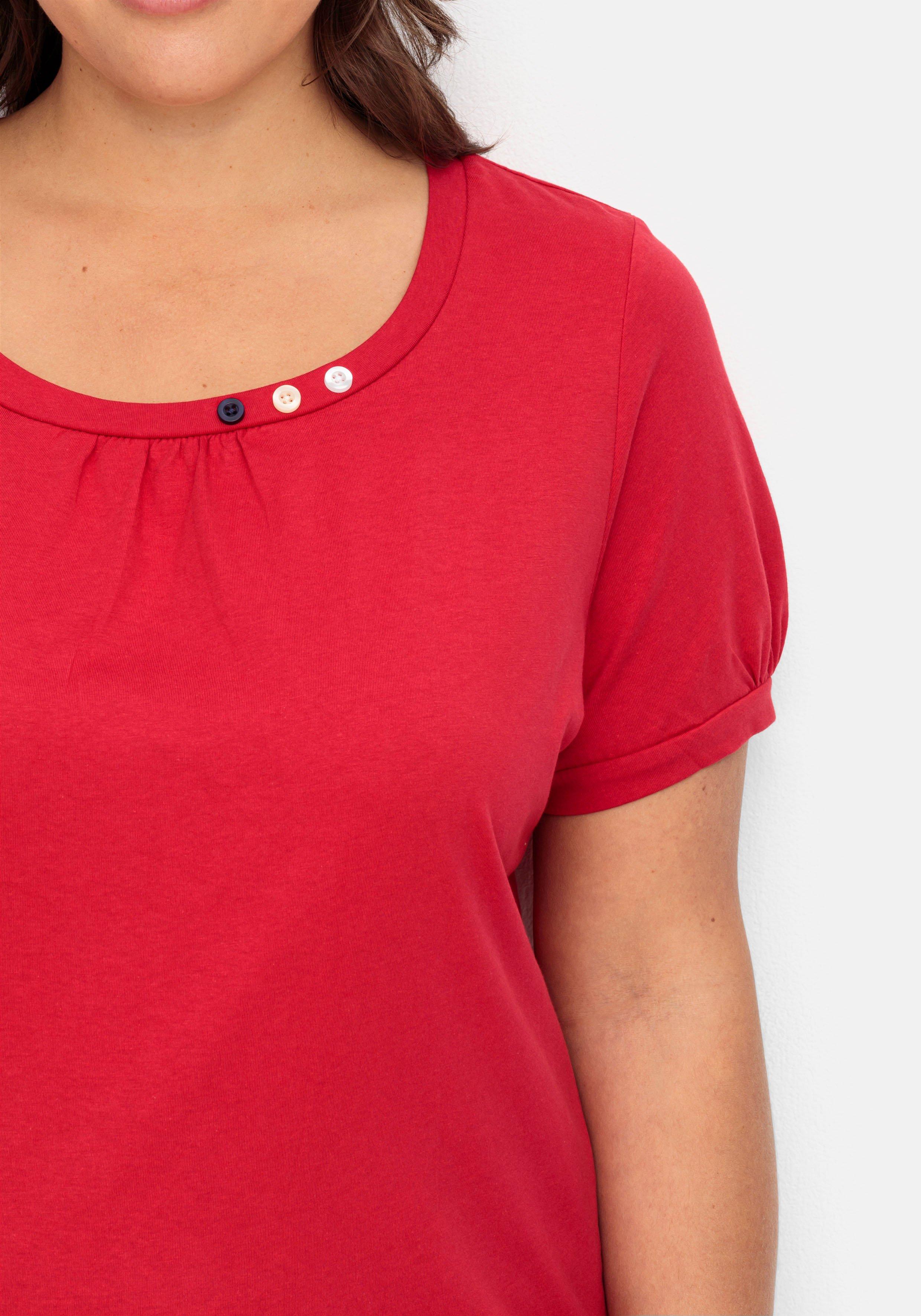 Longshirt mit Zierknöpfen am Ausschnitt