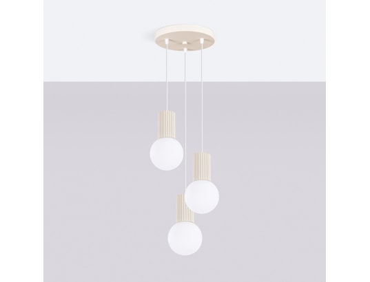 SOLLUX LIGHTING - Suspension Lampe suspendue halo 3p beige