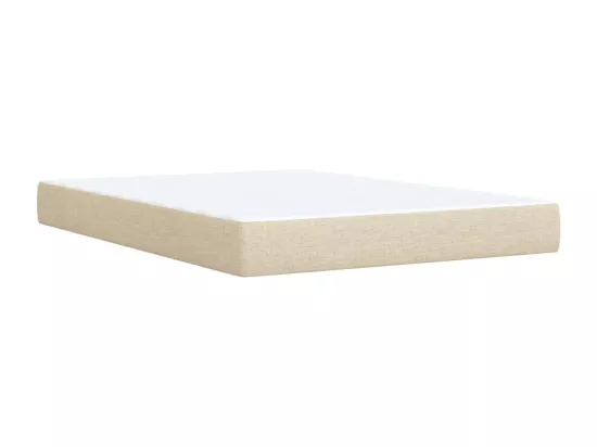 Sommier à lattes de lit avec matelas Crème 160x200 cm Tissu