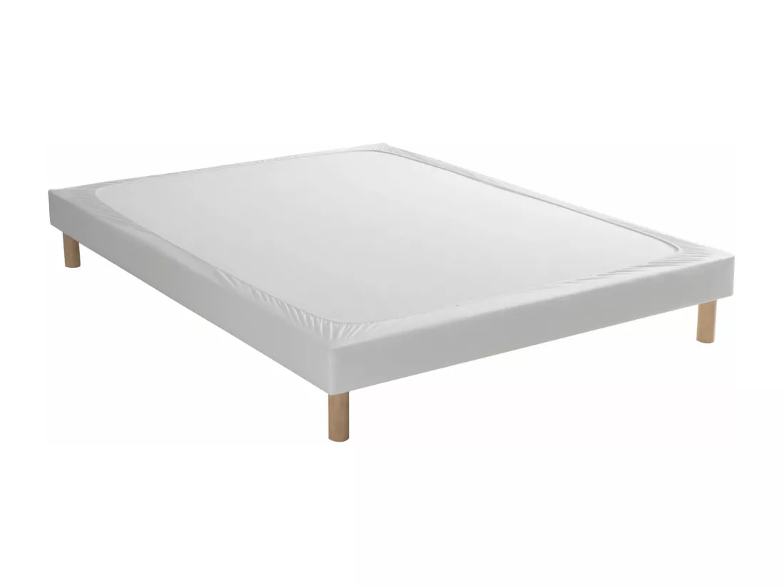 Cache-sommier coton jersey blanc 100x190 à 110x200