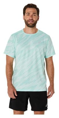 Maillot manches courtes Asics Core Run Print Vert Homme