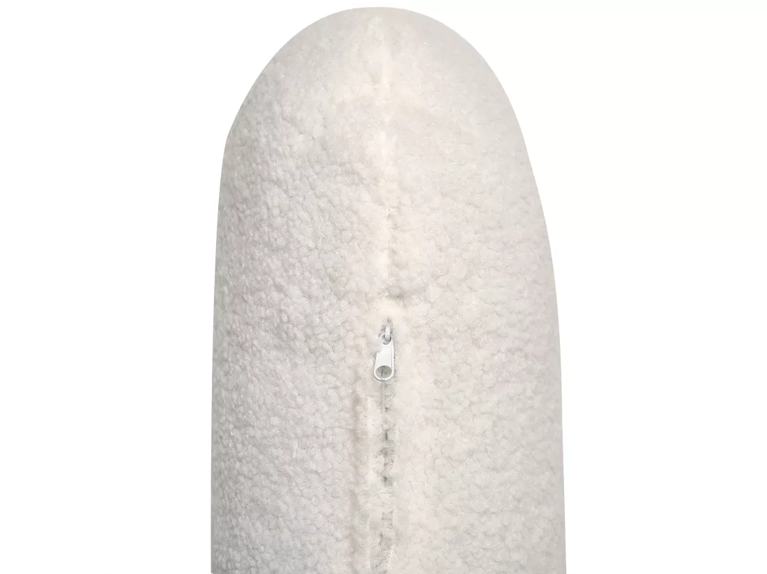Canapé d'Angle à droite en Bouclé Dossier Rembourré Blanc Simos