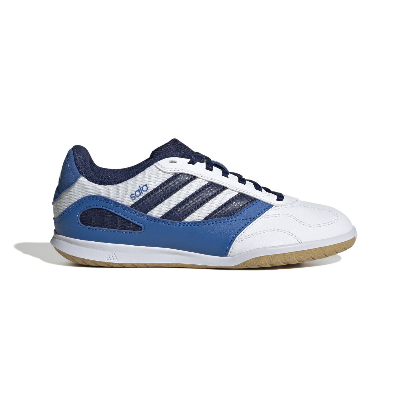 Adidas Super Sala III Zaalvoetbalschoenen (IN) Kids Wit Blauw Donkerblauw