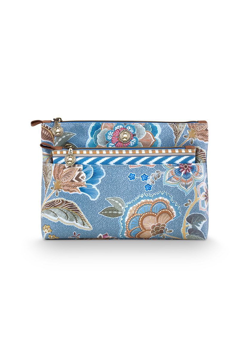 Pip Studio Caryn Cosmetic Bags Combi Matata Blue