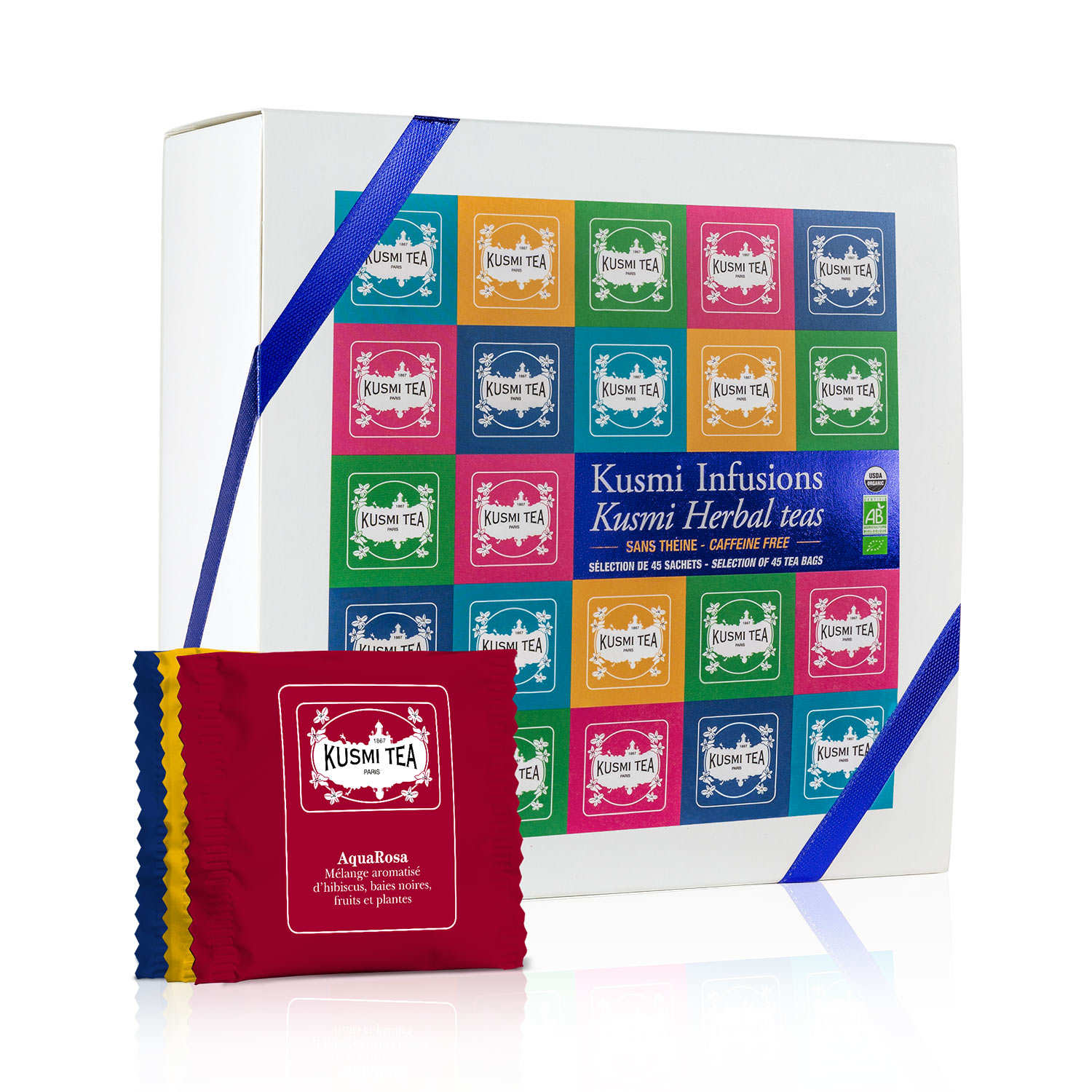 Coffret cadeau 45 sachets d'infusions Bio Kusmi Tea