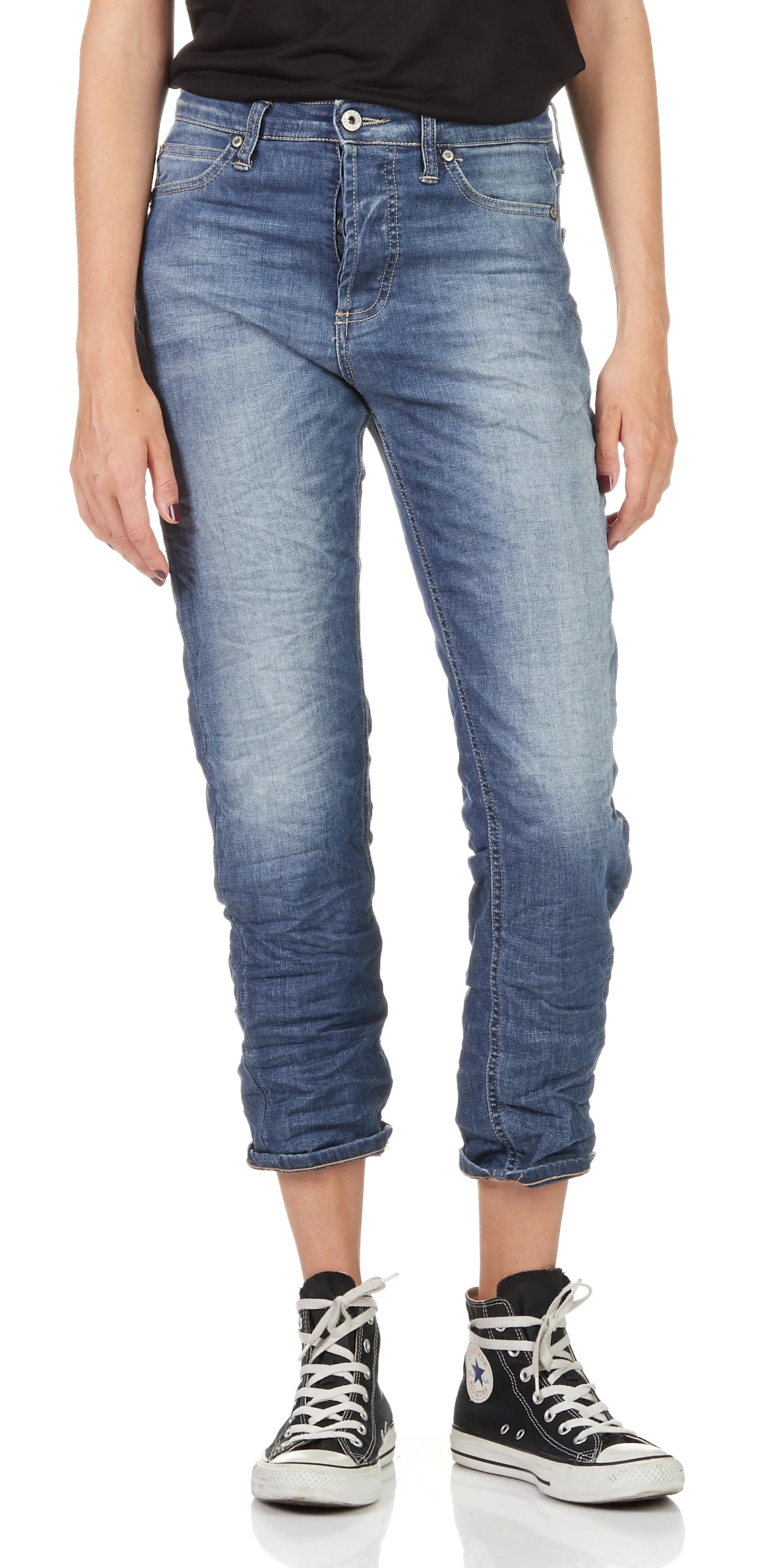 Jean cropped délavé | Bleu