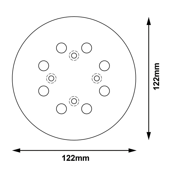 Plateau de ponçage pour ponceuse excentrique Mac Allister ø122 mm