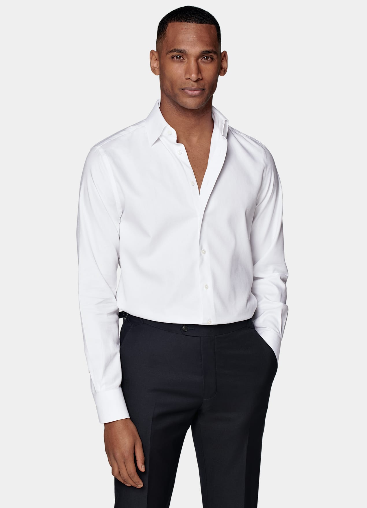 Chemise coupe ajustée en oxford royal blanche