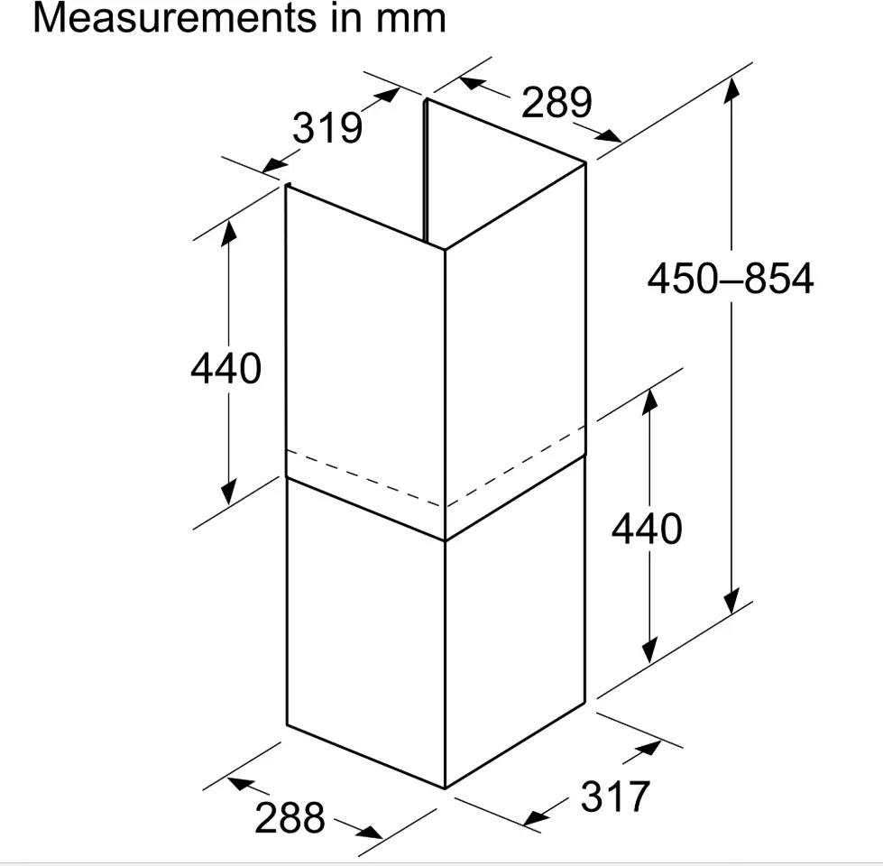 Schoorsteenverlengstuk, 450-854 mm, Mat Zwart 17008922 • DWZ1IB6K2