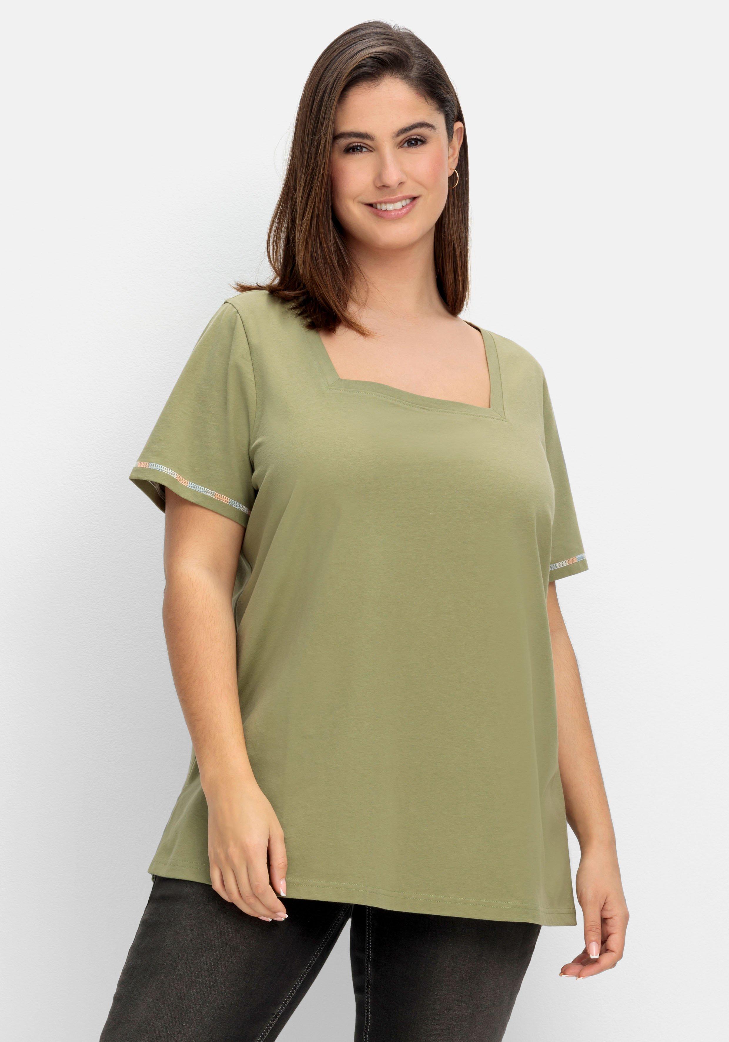 Shirt mit Karreeausschnitt