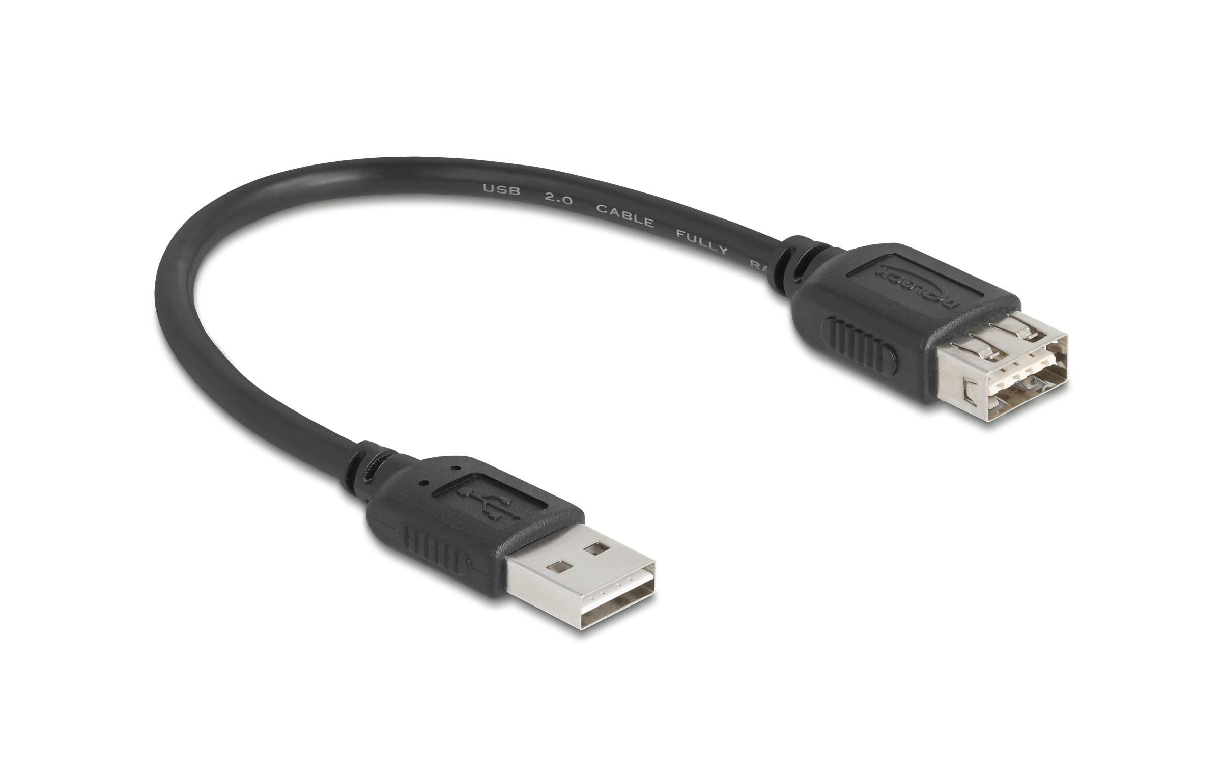 USB 2.0-Verlängerungskabel USB A - USB A 0.2 mKompakte Lösung für USB Erweiterung