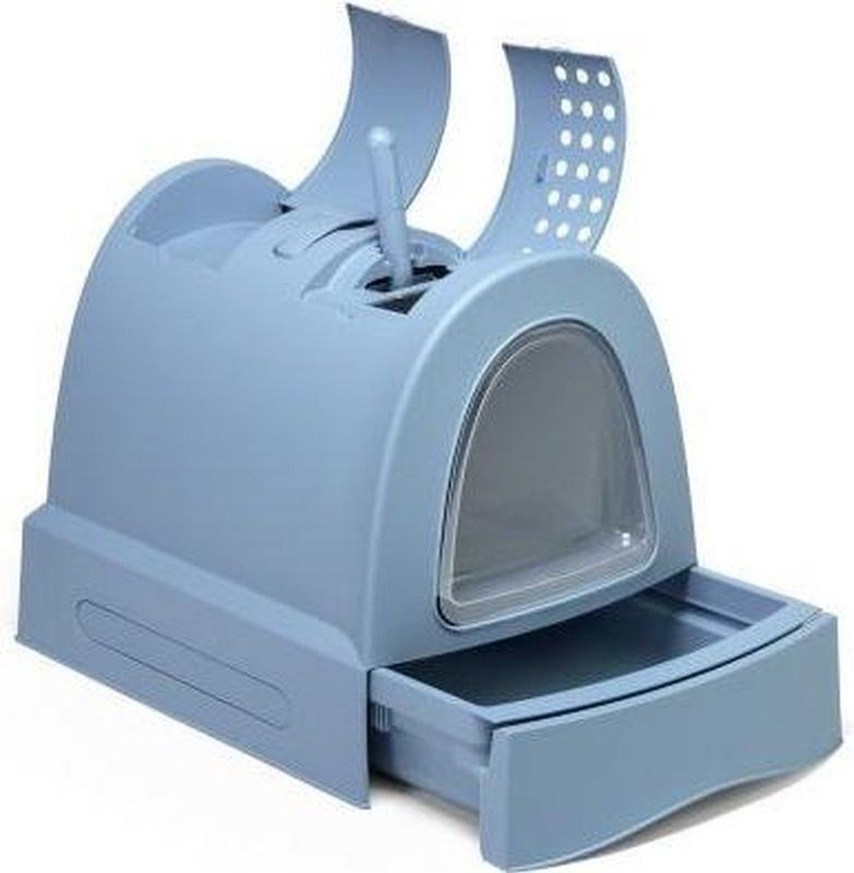 Imac Zuma - Kattenbak - Met Schuiflade - Blauw -  56 X 40 X 42,5 cm