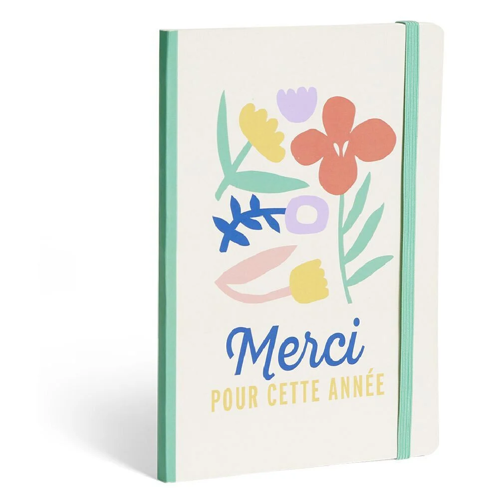 Carnet 80 pages format A5 Merci pour cette année - 4 modèles