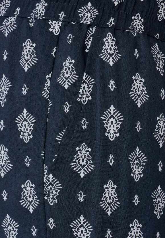 Casual Fit Hose mit Print - deep blue