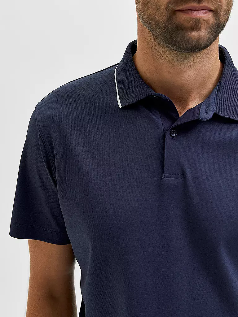 SELECTED Poloshirt SLHLEROY COOLMAX blau
