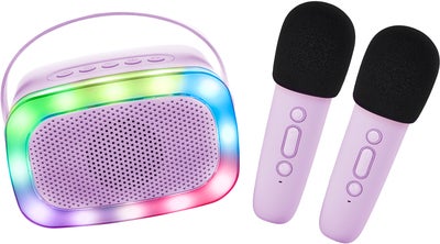 Lalarma Karaokesett med LED-lys & 2 Mikrofoner, Lilla