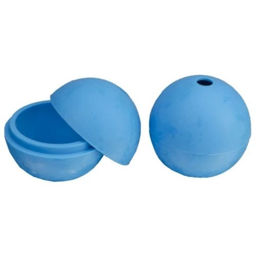 Comedouro branco para cães com bolas de gelo