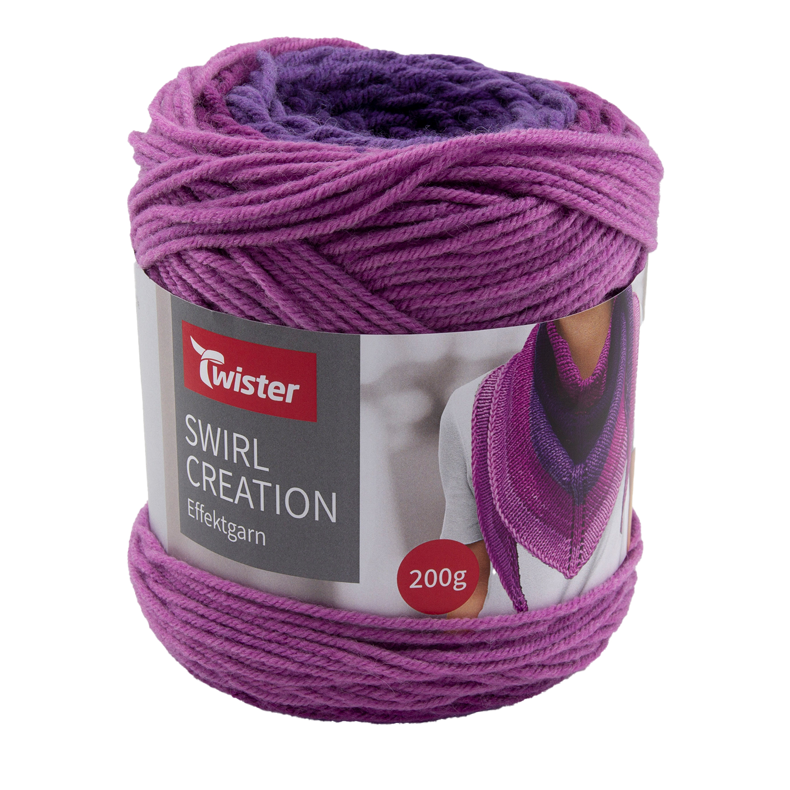 TWISTER Dreieckstuch-Strickset SWIRL CREATION - beere-lila-blau - mit Farbverlauf