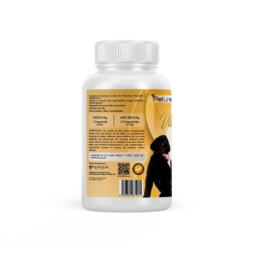 Linha de produtos para animais de estimação Vital Pets: complexo multivitamínico para cães e gatos.