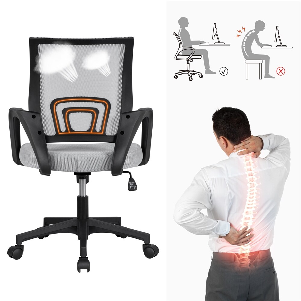 Yaheetech Bürostuhl Drehstuhl ergonomischer Schreibtischstuhl höhenverstellbar Chefsessel Computer Stuhl mit Rollen Armlehne Große Sitzfläche