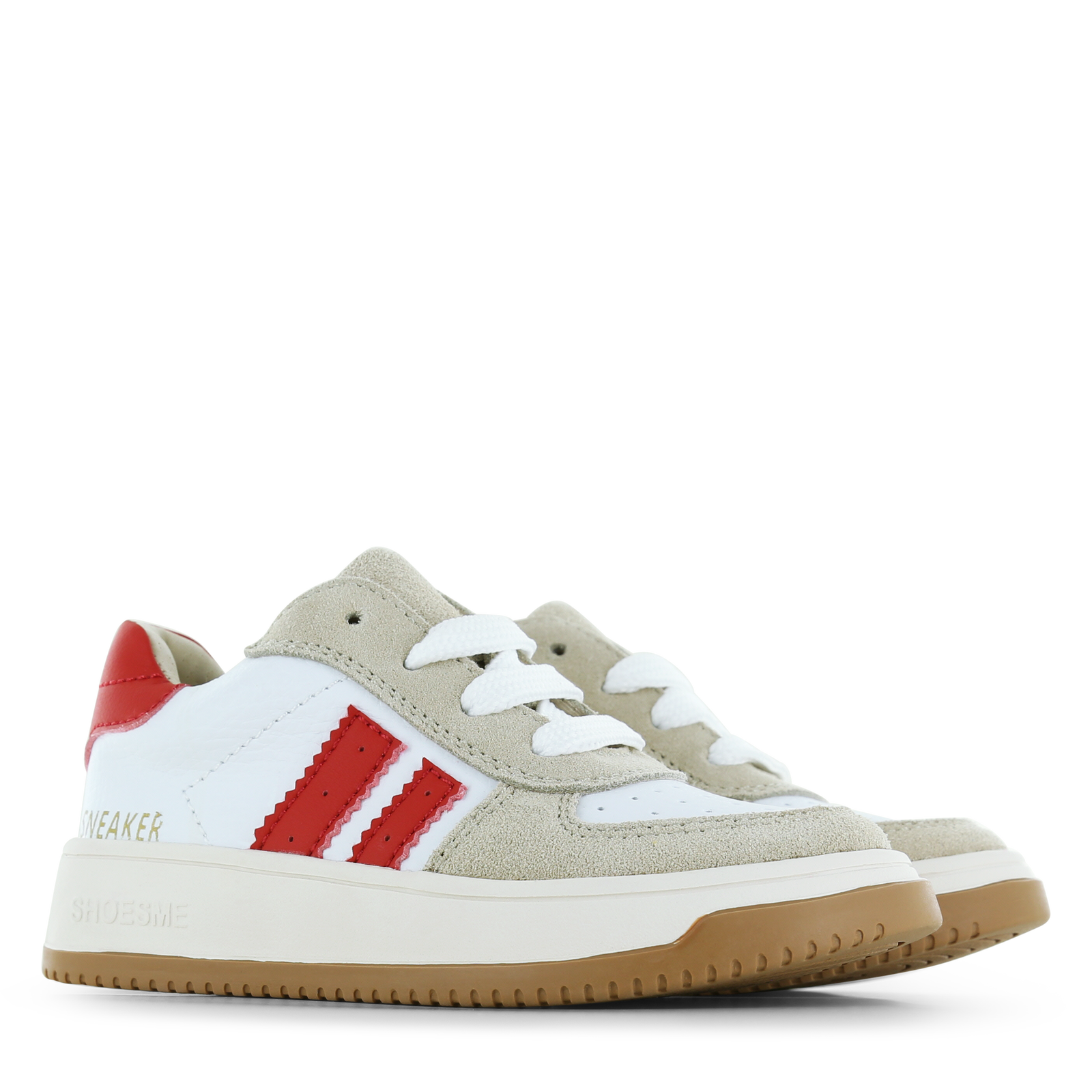 Shoesme wit-rode sneaker Microfiber leer, Suède | Jongens schoenen
