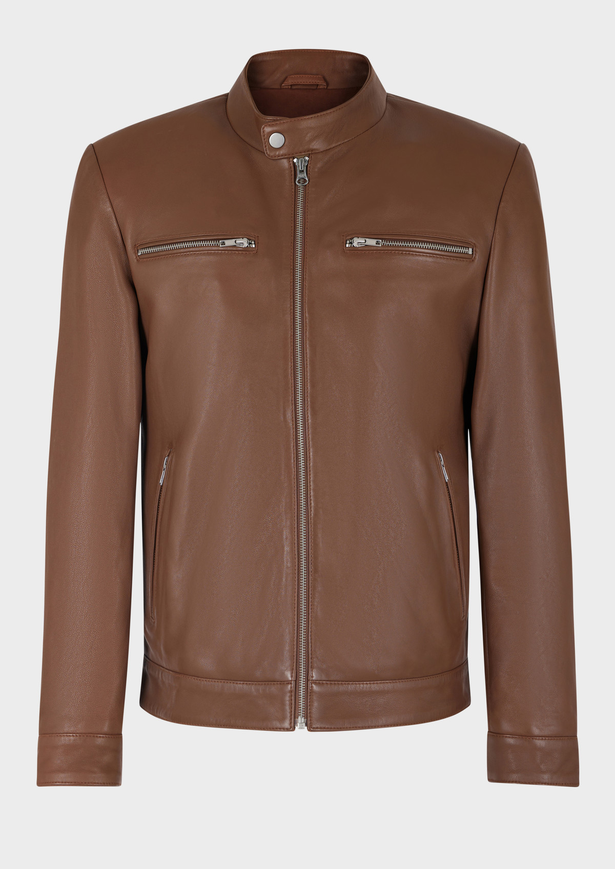 Blouson en cuir cognac