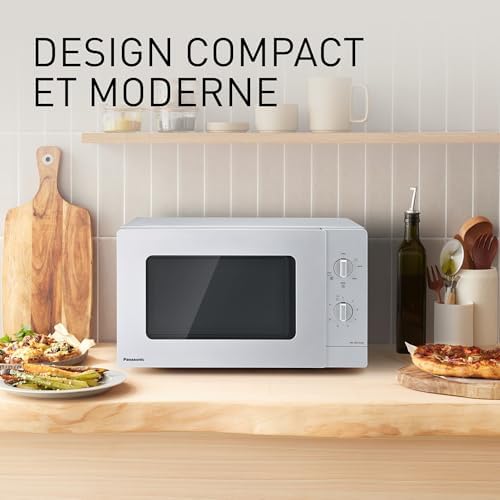 Panasonic NN GM23QMEPG Four à Micro Ondes Gril 20L avec Plateau en Verre et Grille Métallique, 800W, Grill 1000W, Décongélation, Réglage par Cadran, Quick 30, Minuterie, Argent : Cuisine et Maison