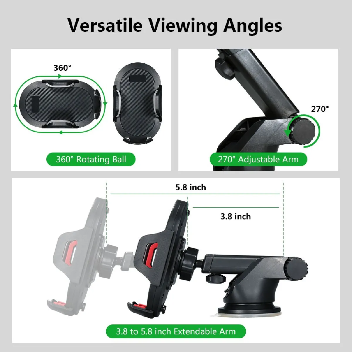 Universal Sucker Support téléphone pare-brise rouge