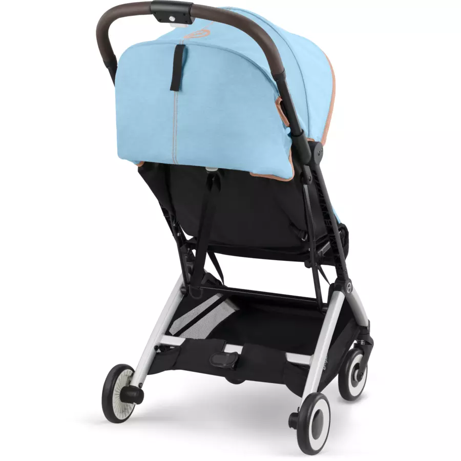 cybex GOLD Kinderwagen Orfeo Silver Beach Blue inklusive Babyschale Cloud G i-Size Moon Black mit Babyschale und Adapter