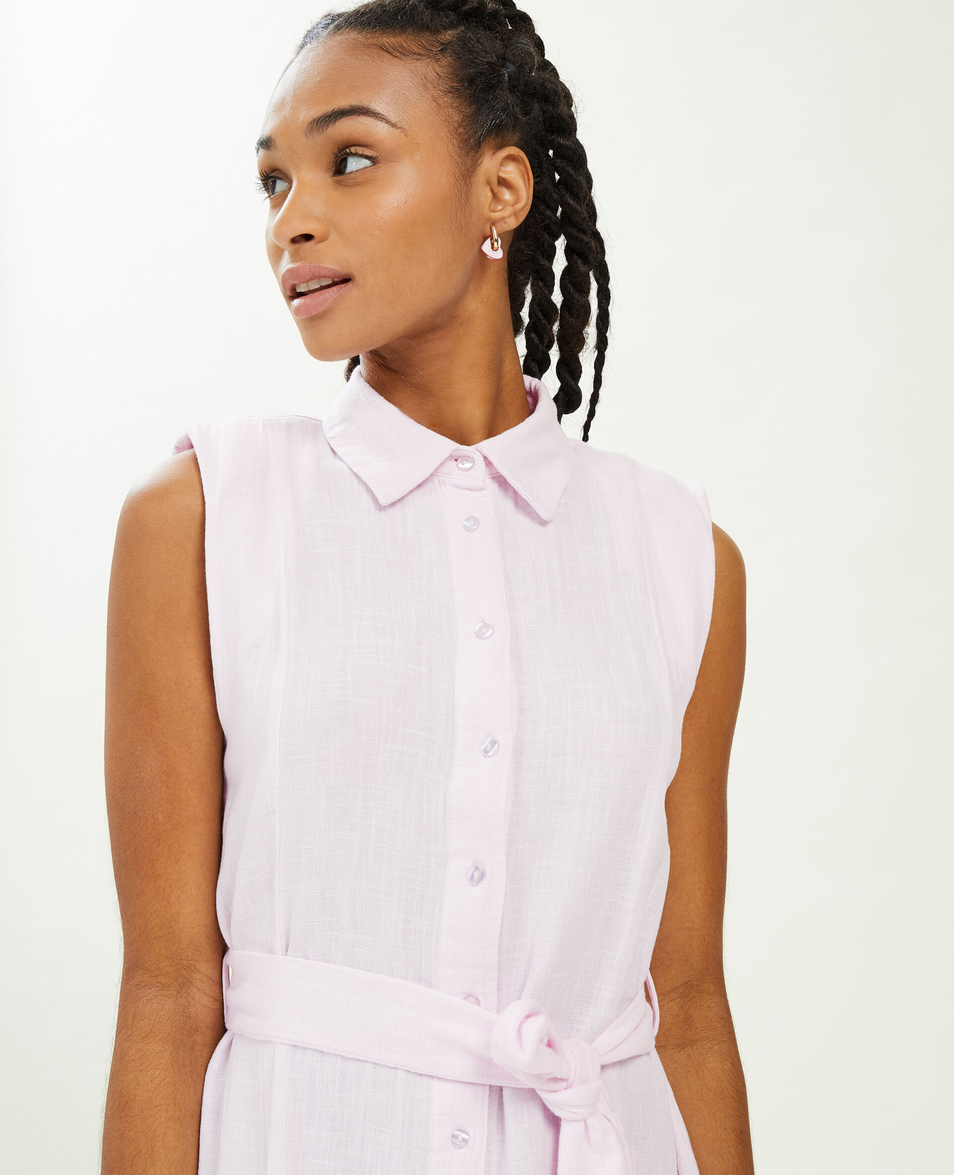 Robe chemise courte et évasée - Lilas