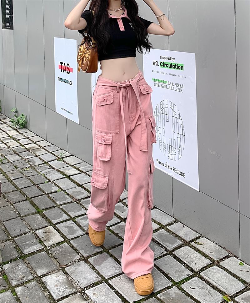 Okalpis - Baggy Cargobroek met lage taille