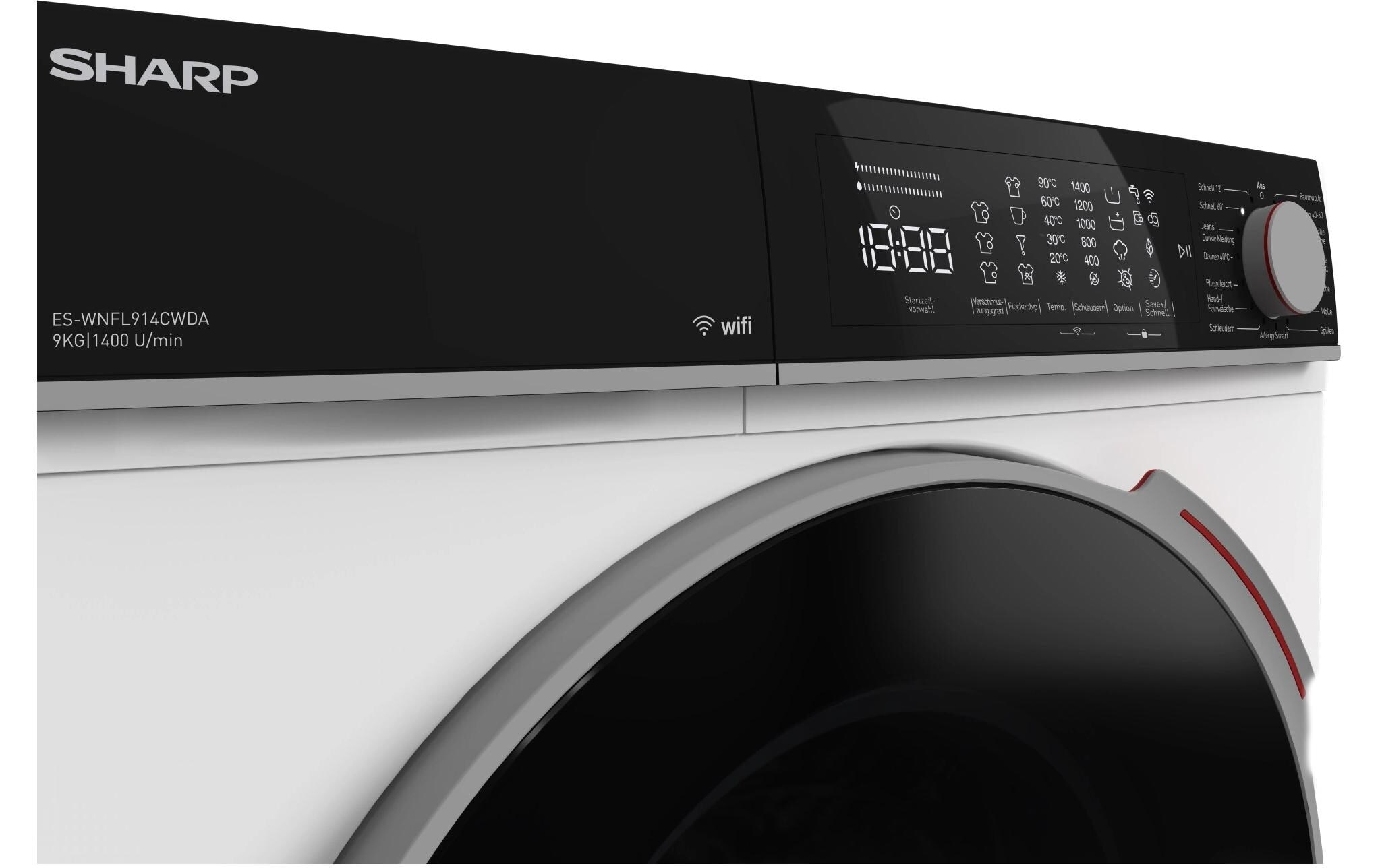 Sharp Waschmaschine »ES-WNFL914CWDA Links« 1400 U/min