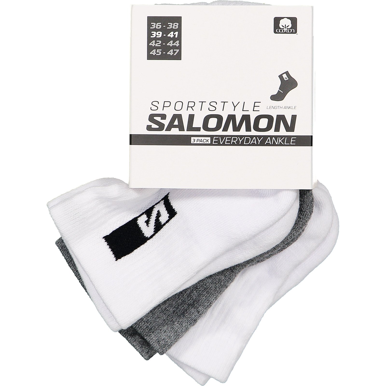 Salomon Erwachsenen-Socken Everyday Ankle, 3 Paar 39-41, assortiert