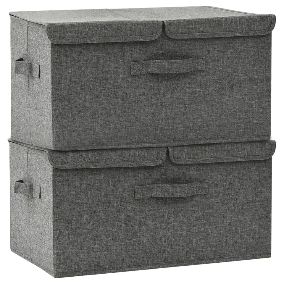 vidaXL - Opbergbox Opbergboxen - Antraciet - Stof - 2 stuks