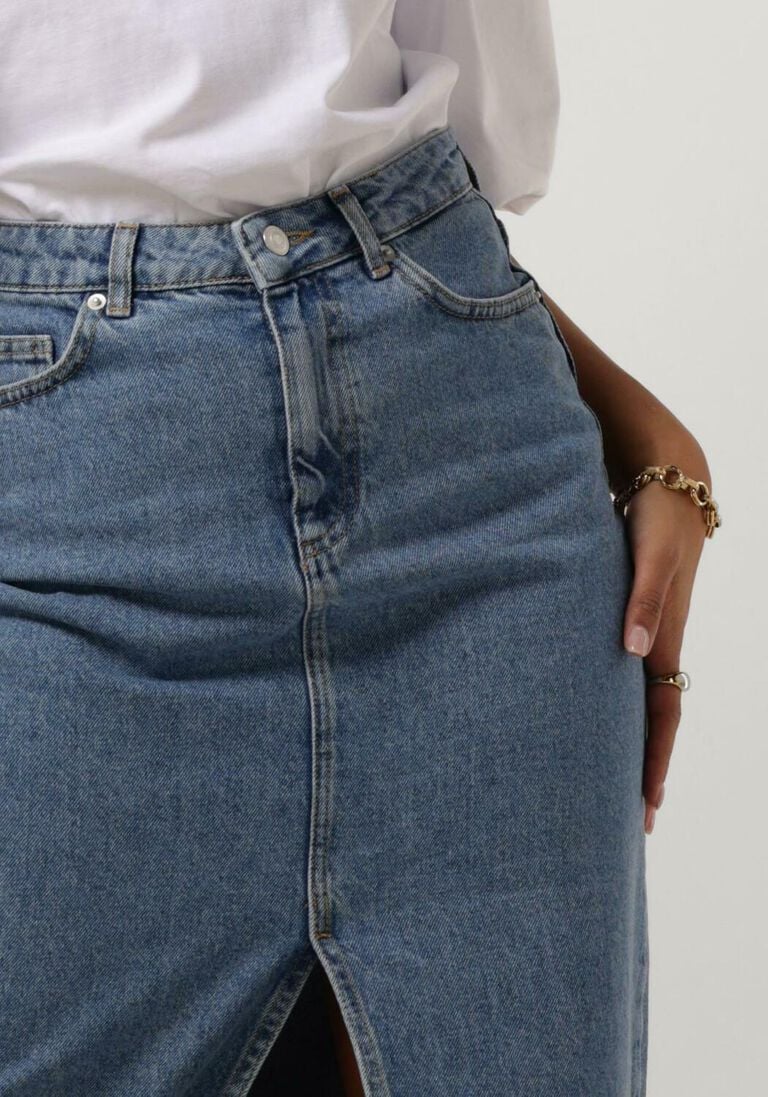 NOTRE-V blauwe notre-v midirok denim maxi skirt