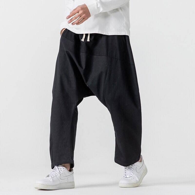 FORSETI - Halfhoge effen cropped harembroek