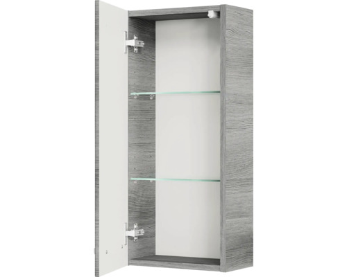 Pelipal Quickset 328 badkamermeubelset (B x H x D 175 x 200 x 39 cm), grafiet getextureerde fronten, met mineraal gegoten wastafel, hoge kast, onderkast en bovenkast (328.120006)