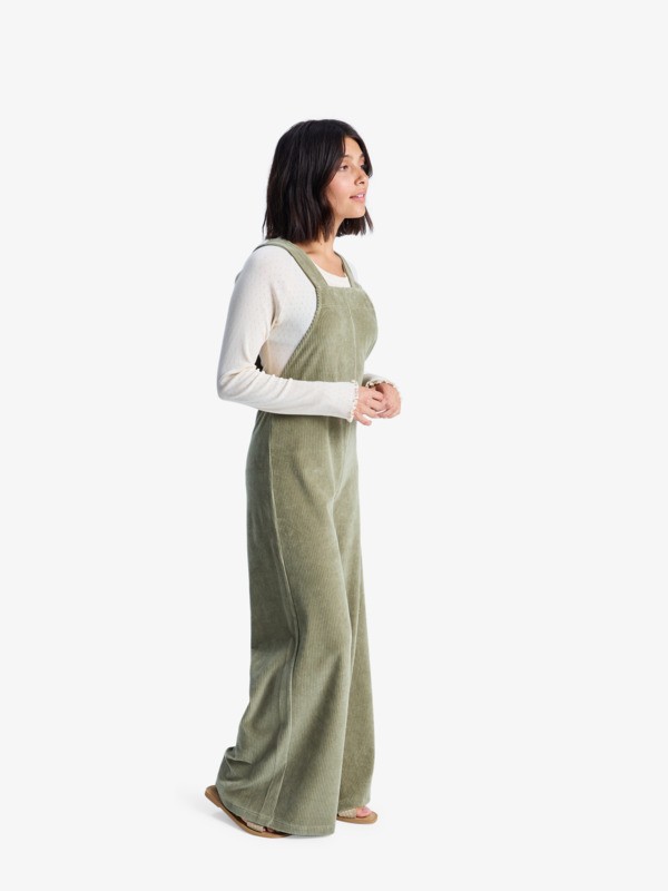 Best Daze Salopette en velours Vert Femme