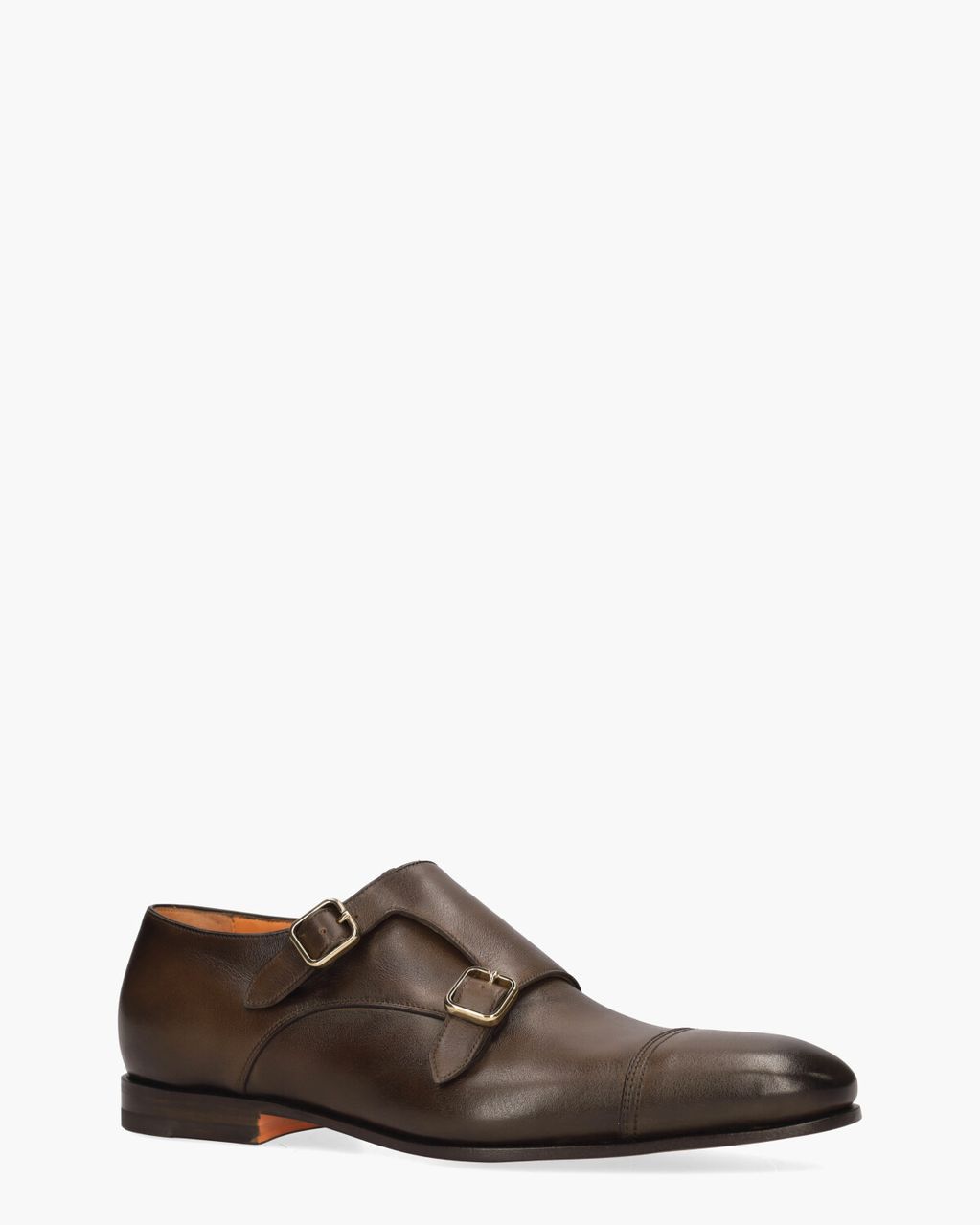 Santoni 17805 Donkerbruin Heren Gespschoenen