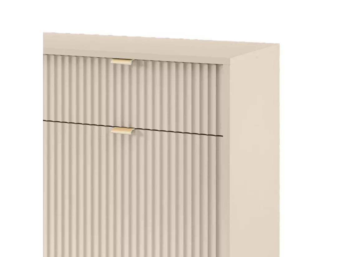 Buffet 3 portes - 154 cm - beige avec pieds dorés - VELLORE