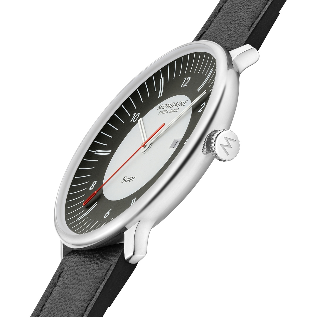 Mondaine Doppio Solar Schwarz / Weiss Ø 41
