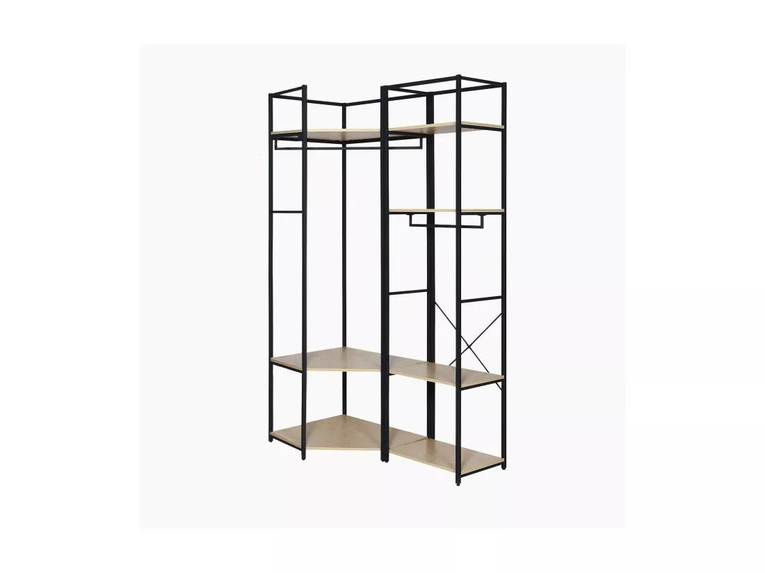 Portants vêtements bois et métal NOIR - Lot de 2 - JUNE