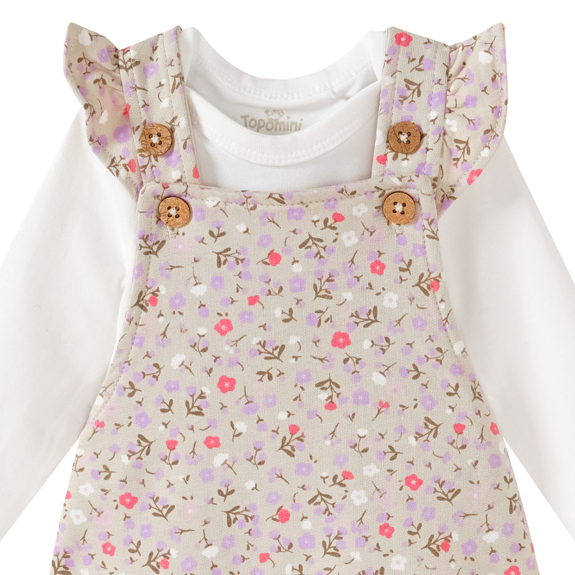 Topomini Newborn Strampler und Body im Set beige / weiss